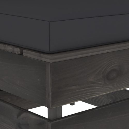 Canapé Central Sectionnel Avec Coussins Bois Imprégné De Gris