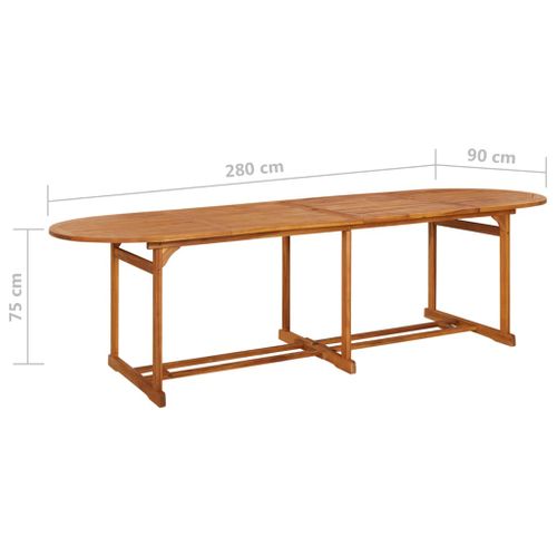 Table à Dîner De Jardin 280x90x75 Cm Bois D'acacia Massif