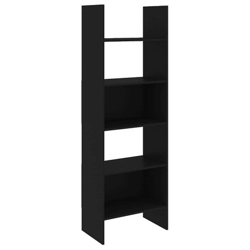 Bibliothèque Noir 60x35x180 Cm Bois D’ingénierie