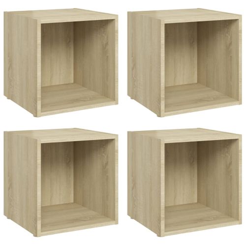 Meubles TV 4 Pièces Chêne Sonoma 37x35x37 Cm Bois Contreplaqué