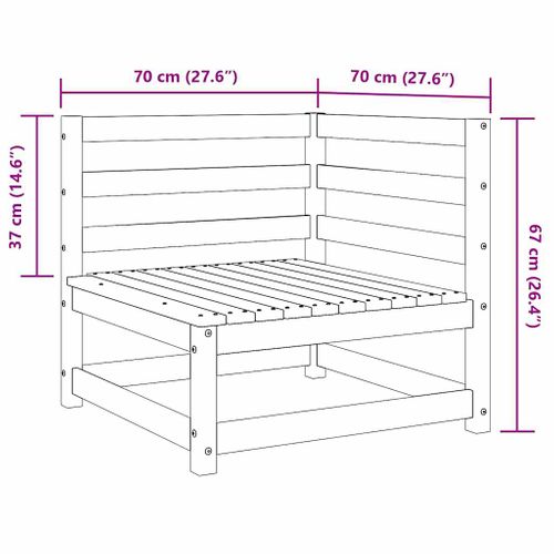 Canapé D'angle De Jardin Marron Miel Bois De Pin Solide