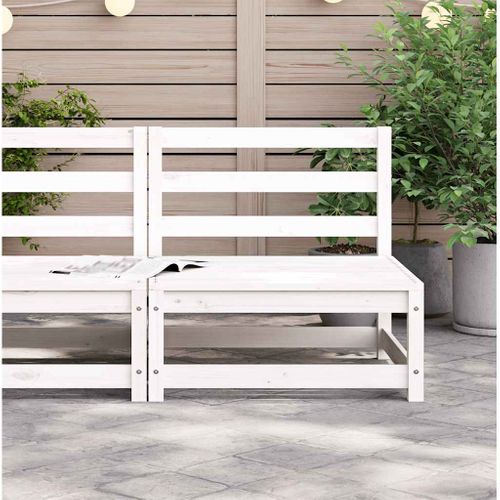 Canapé Central De Jardin Blanc Bois De Pin Massif