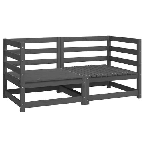 Canapés D'angle De Jardin 2 Pièces Gris Bois De Pin Massif