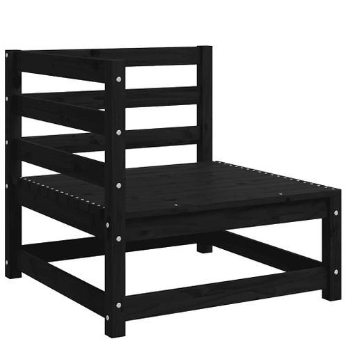 Salon De Jardin 2 Pièces Noir Bois De Pin Massif