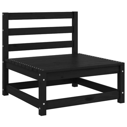 Salon De Jardin 2 Pièces Noir Bois De Pin Massif