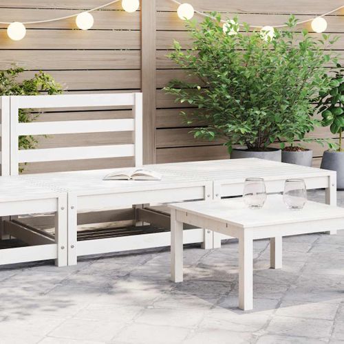 Salon De Jardin 2 Pièces Blanc Bois De Pin Massif