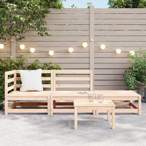 Salon De Jardin 3 Pièces Bois Massif De Pin