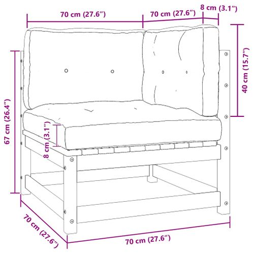 Canapé D'angle De Jardin Avec Coussins Crème Bois De Pin Massif