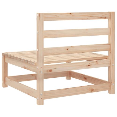 Canapé Central De Jardin Avec Coussins Gris Bois De Pin Massif