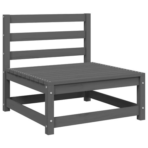 Salon De Jardin 2 Pièces Avec Coussins Gris Bois De Pin Massif