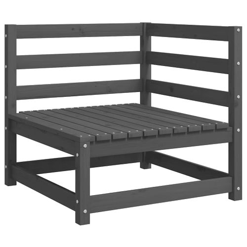 Salon De Jardin 2 Pièces Avec Coussins Gris Bois De Pin Massif