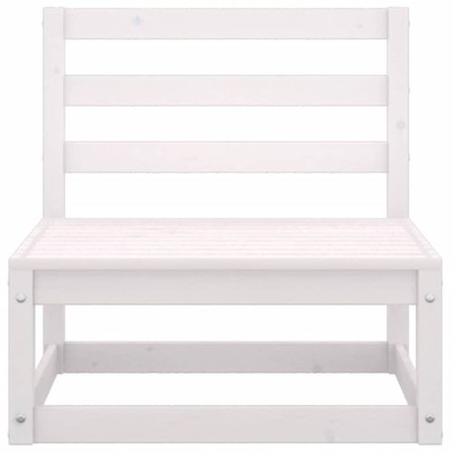 Salon De Jardin 2 Pièces Avec Coussins Blanc Bois De Pin Massif