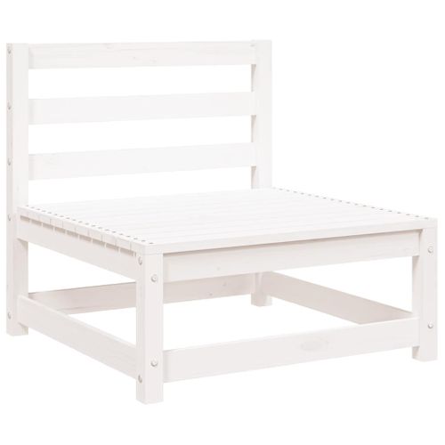 Salon De Jardin 2 Pièces Avec Coussins Blanc Bois De Pin Massif