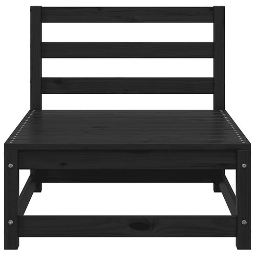 Salon De Jardin 2 Pièces Avec Coussins Noir Bois De Pin Massif