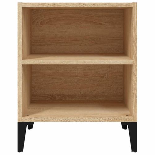Table De Chevet Avec Pieds En Métal Chêne Sonoma 40x30x50 Cm