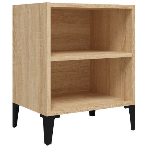 Table De Chevet Avec Pieds En Métal Chêne Sonoma 40x30x50 Cm