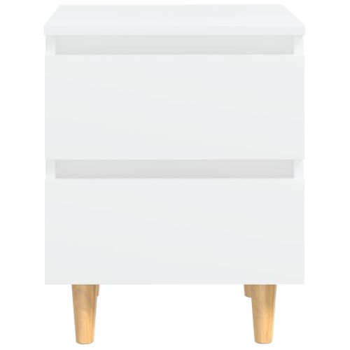 Table De Chevet Avec Pieds En Pin Blanc 40x35x50 Cm Armoire De Nuit Chambre Intérieur