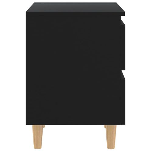 Vidaxl Table De Chevet Avec Pieds En Pin Noir 40x35x50 Cm Armoire De Nuit Chambre Intérieur