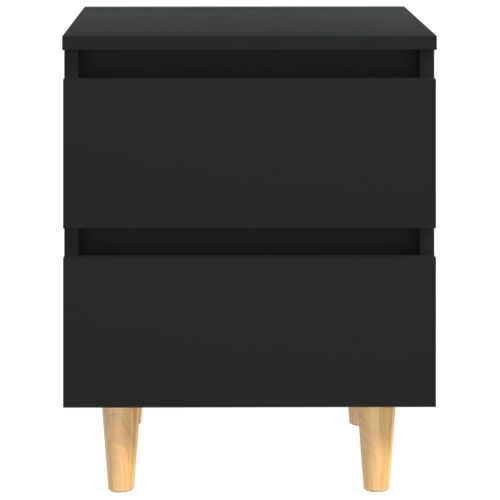 Vidaxl Table De Chevet Avec Pieds En Pin Noir 40x35x50 Cm Armoire De Nuit Chambre Intérieur