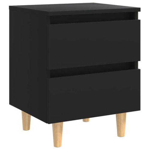 Vidaxl Table De Chevet Avec Pieds En Pin Noir 40x35x50 Cm Armoire De Nuit Chambre Intérieur