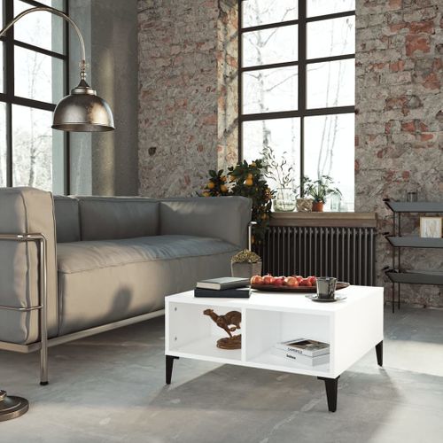 Table Basse Blanc 60x60x30 Cm Aggloméré