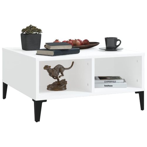 Table Basse Blanc 60x60x30 Cm Aggloméré
