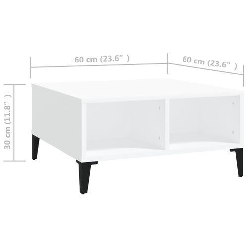 Table Basse Blanc 60x60x30 Cm Aggloméré