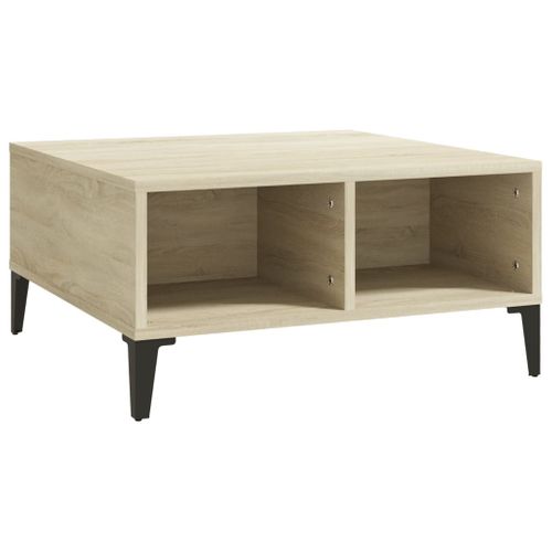 Table Basse Chêne Sonoma 60x60x30 Cm Bois Contreplaqué