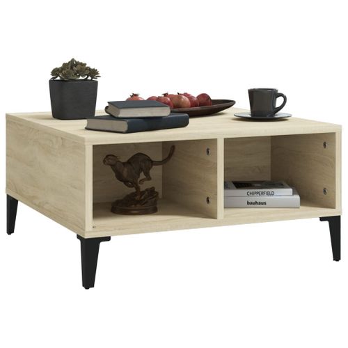 Table Basse Chêne Sonoma 60x60x30 Cm Bois Contreplaqué