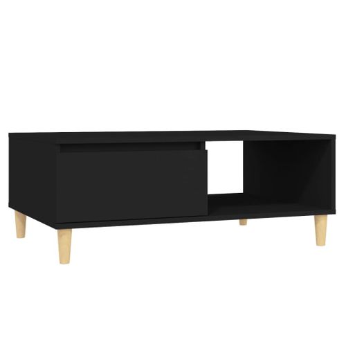 Table Basse Noir 90x60x35 Cm Bois Contreplaqué