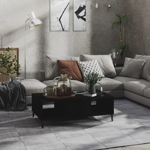 Table Basse Noir 103,5x60x35 Cm Bois Contreplaqué