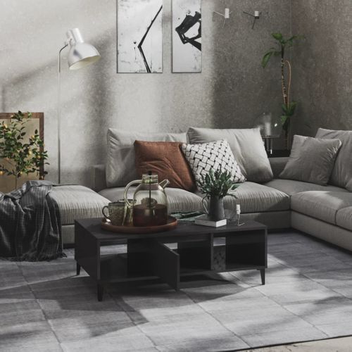 Table Basse Gris Brillant 103,5x60x35 Cm Bois Contreplaqué