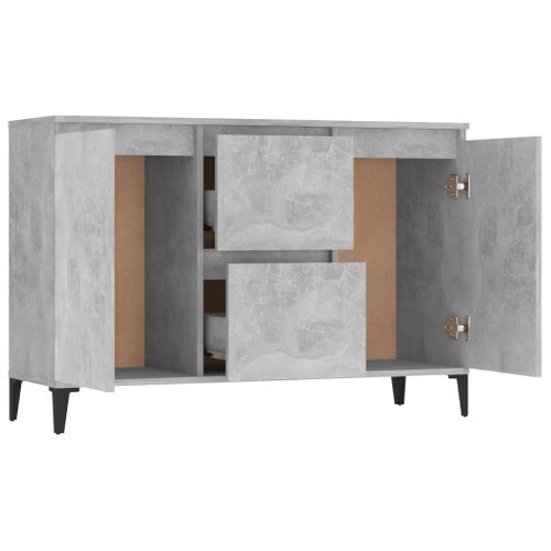 Buffet Style Industriel Gris Béton 104x35x70 Cm Bois Composé