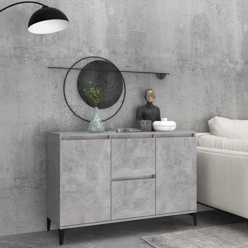 Buffet Style Industriel Gris Béton 104x35x70 Cm Bois Composé