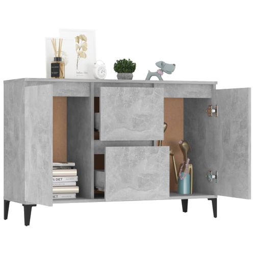 Buffet Style Industriel Gris Béton 104x35x70 Cm Bois Composé