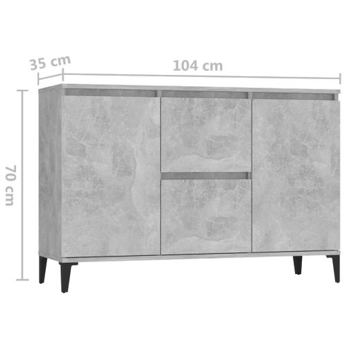Buffet Style Industriel Gris Béton 104x35x70 Cm Bois Composé