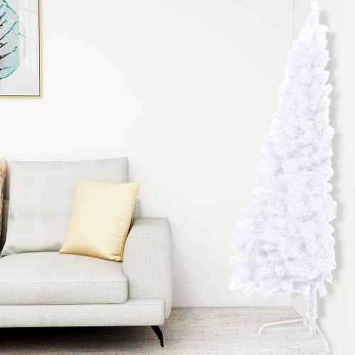 Sapin De Noël Artificiel Moitié Avec Support Blanc 240 Cm Pvc