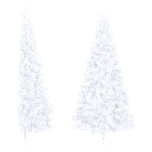 Sapin De Noël Artificiel Moitié Avec Support Blanc 240 Cm Pvc