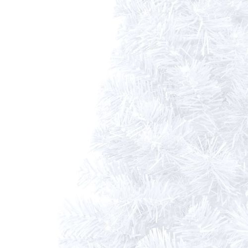 Sapin De Noël Artificiel Moitié Avec Support Blanc 240 Cm Pvc