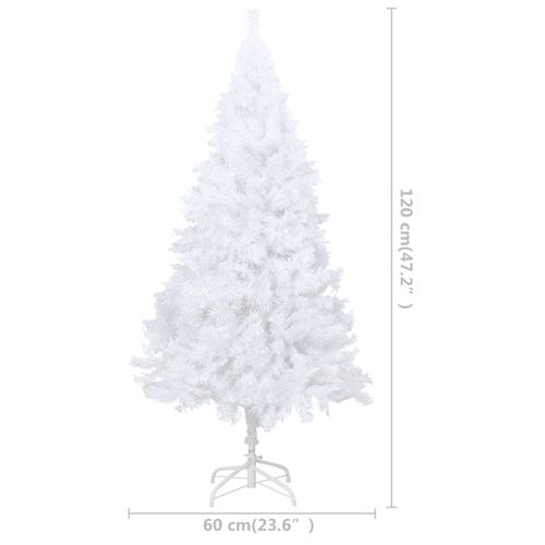 Arbre De Noël Artificiel Avec Branches Épaisses Blanc 120cm Pvc