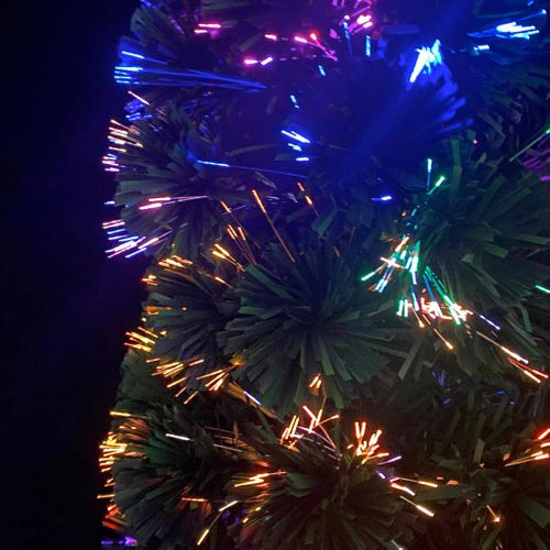 Arbre De Noël Artificiel Mince Et Support 120 Cm Fibre Optique