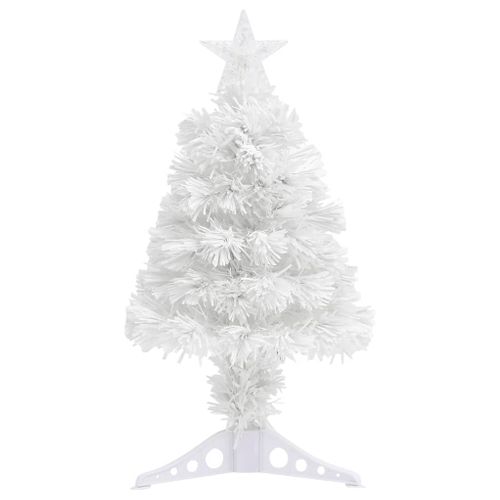 Sapin De Noël Artificiel Avec LED Blanc 64 Cm Fibre Optique