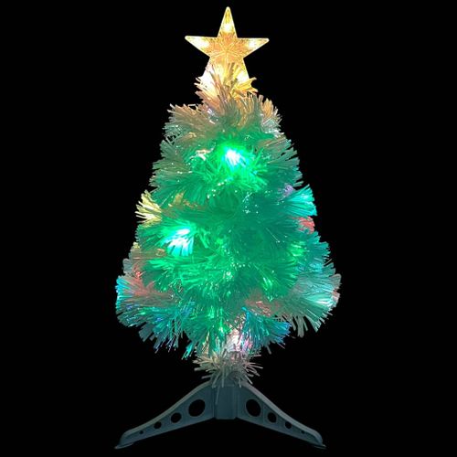 Sapin De Noël Artificiel Avec LED Blanc 64 Cm Fibre Optique