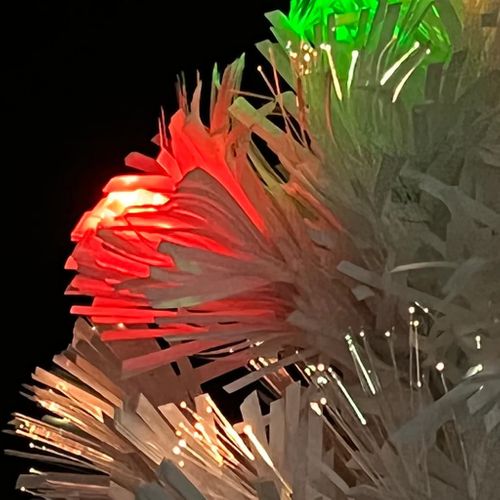 Sapin De Noël Artificiel Avec LED Blanc 64 Cm Fibre Optique