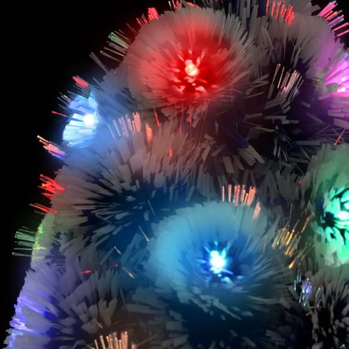 Sapin De Noël Artificiel LED Blanc Et Bleu 120 Cm Fibre Optique