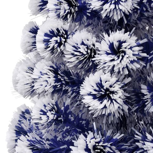 Sapin De Noël Artificiel LED Blanc Et Bleu 120 Cm Fibre Optique