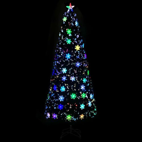 Sapin De Noël Et Flocons De Neige LED Noir 240 Cm Fibre Optique
