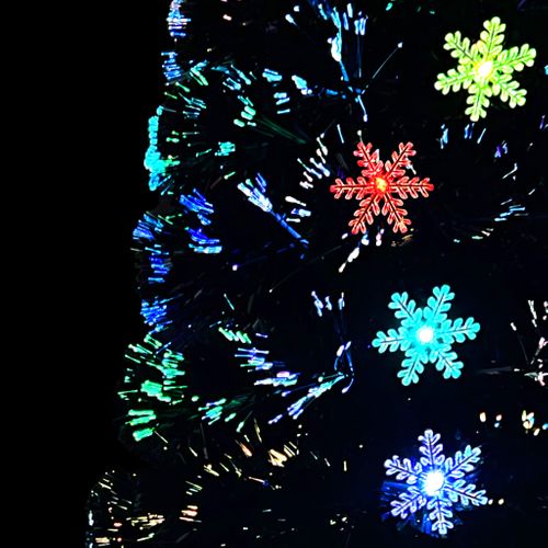Sapin De Noël Et Flocons De Neige LED Noir 240 Cm Fibre Optique
