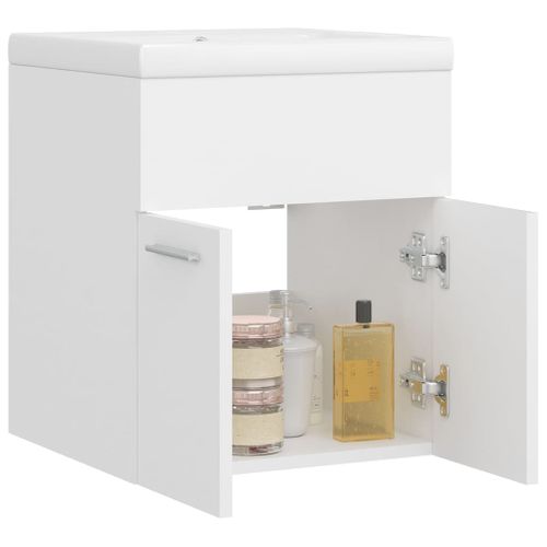 Meuble Vasque Avec Lavabo Intégré Blanc Aggloméré