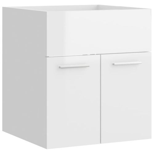 Meuble Vasque Avec Lavabo Intégré Blanc Brillant Aggloméré